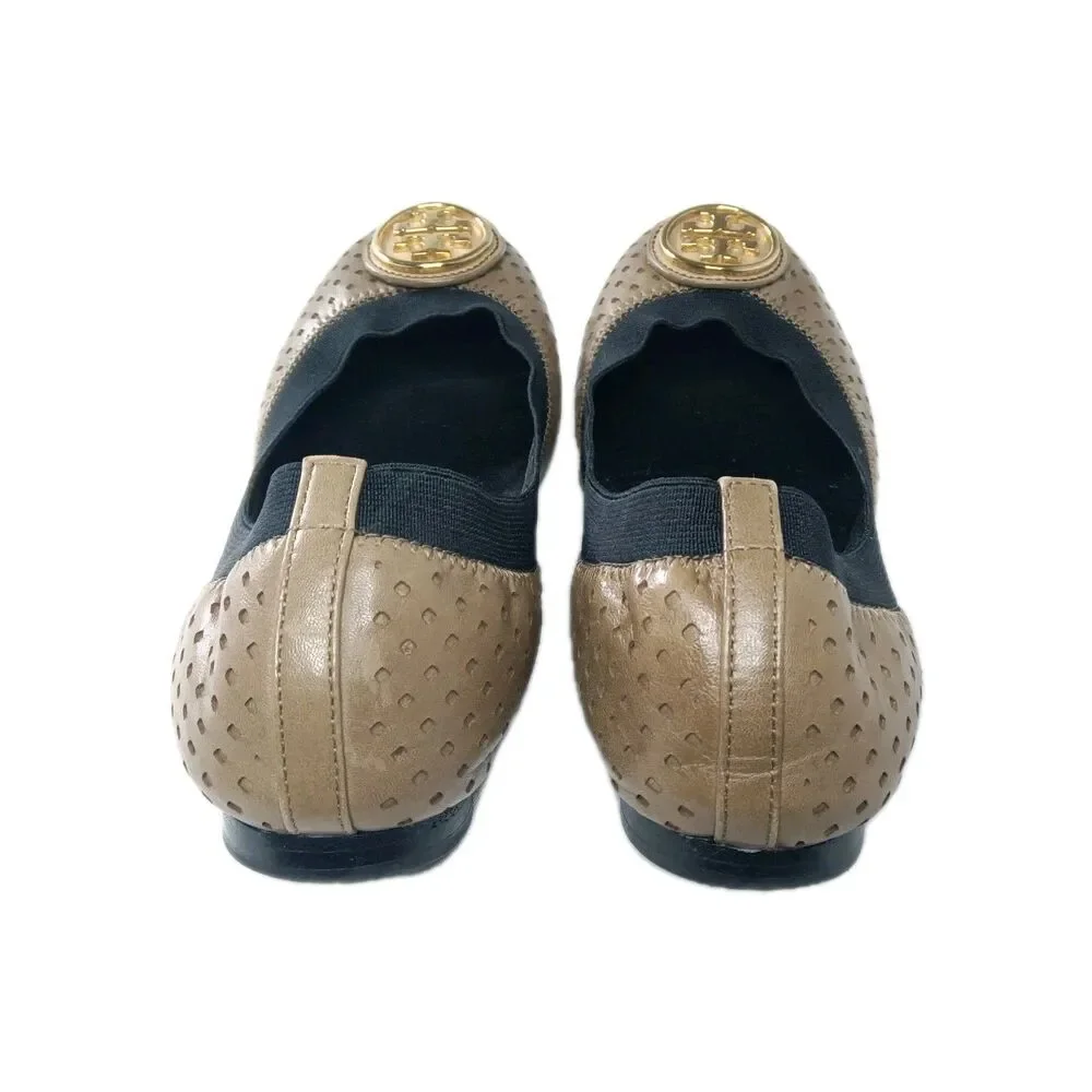 Tory Burch Caroline Perforated Leather Ballet Flats Women's Size 6.5 Shoes